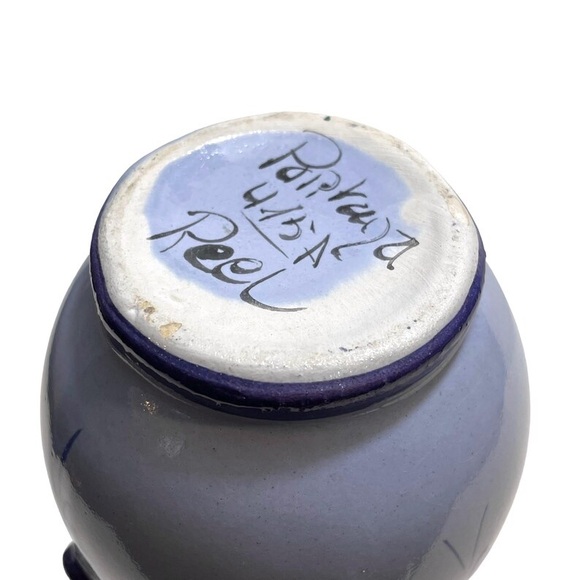 Vintage 1950s Signed Alcobaca Vestal Portugal Pottery Art Bud Vase Hand Painted - Picture 8 of 10